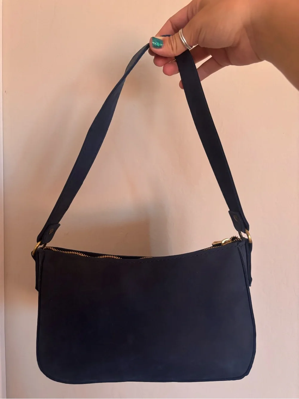 Portland Leather Lucy Shoulder Bag in Westward Blue